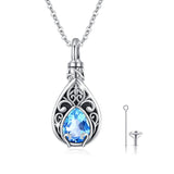 Sterling Silver TearDangle Moonstone Urn Necklace for Ashes