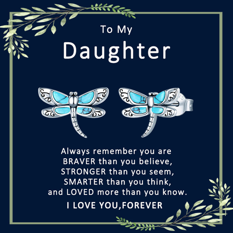 Sterling Silver Turquoise Dragonfly Stud Earrings
