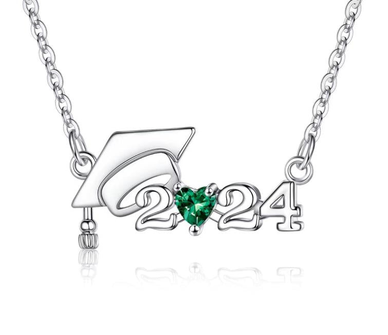 Sterling Sliver  Class of 2024 Graduation Pendant Necklace