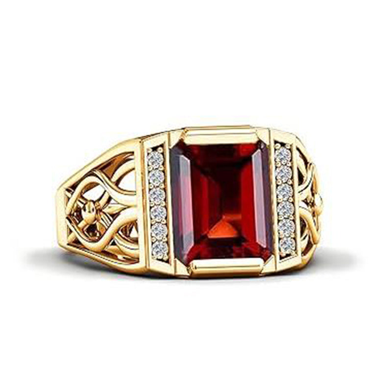 Sterling silver 10K 14K 18K Gold Emerald Cut 4 Carat Mens Gemstone Engagement Ring Promise Ring for Men