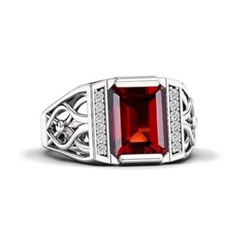 Sterling silver 10K 14K 18K Gold Emerald Cut 4 Carat Mens Gemstone Engagement Ring Promise Ring for Men