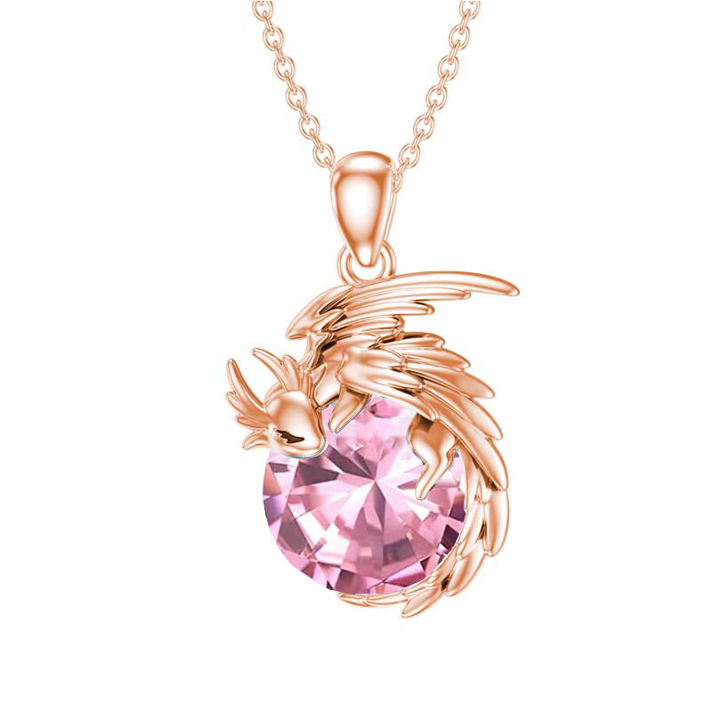 Sterling Silver Birthstone Dragon Necklace Pendant Necklace