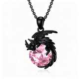 Sterling Silver Birthstone Dragon Necklace Pendant Necklace