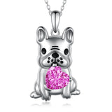 Sterling Silver French Bulldog Pendant Necklace