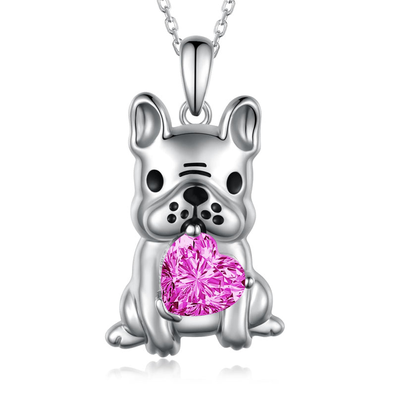 Sterling Silver French Bulldog Pendant Necklace