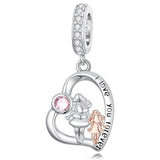 Sterling Silver Father Daughter Mother Daughter Charm Beads