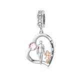 Sterling Silver Father Daughter Mother Daughter Charm Beads