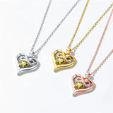 10K Gold 14K Gold 18K Gold  Heart Birthstone Personalized Name  Infinity Symbol Pendant Necklace