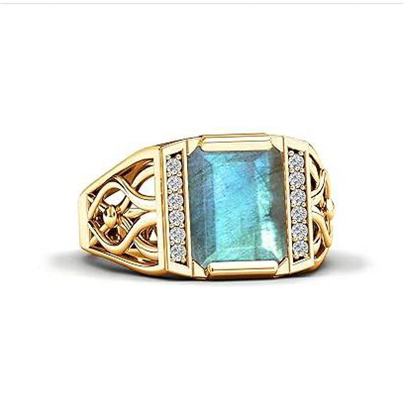 Sterling silver 10K 14K 18K Gold Emerald Cut 4 Carat Mens Gemstone Engagement Ring Promise Ring for Men