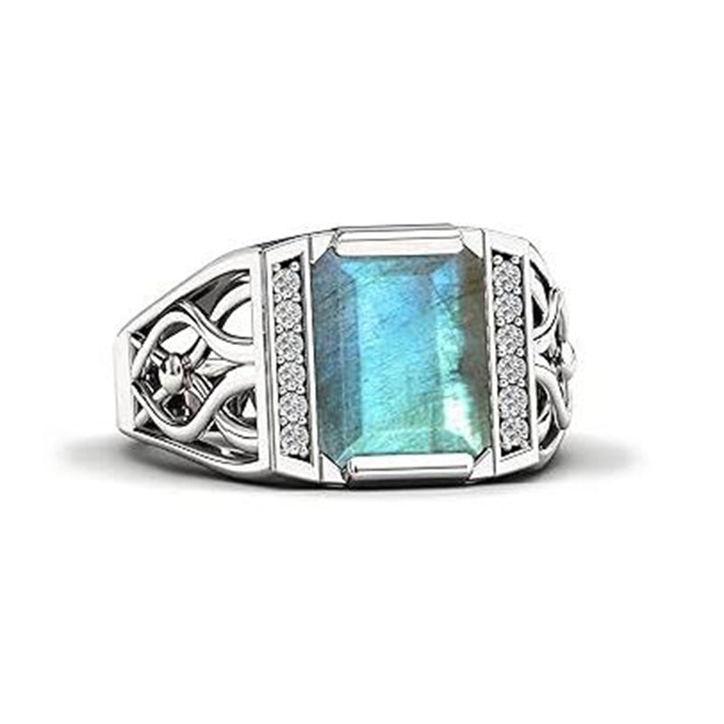 Sterling silver 10K 14K 18K Gold Emerald Cut 4 Carat Mens Gemstone Engagement Ring Promise Ring for Men