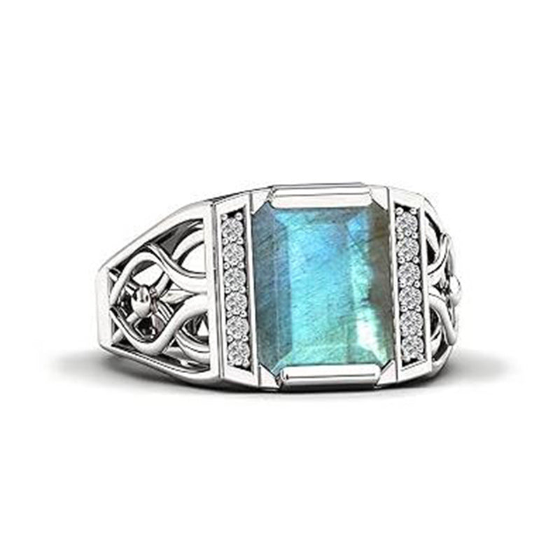 Sterling silver 10K 14K 18K Gold Emerald Cut 4 Carat Mens Gemstone Engagement Ring Promise Ring for Men