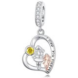 Sterling Silver Father Daughter Mother Daughter Charm Beads