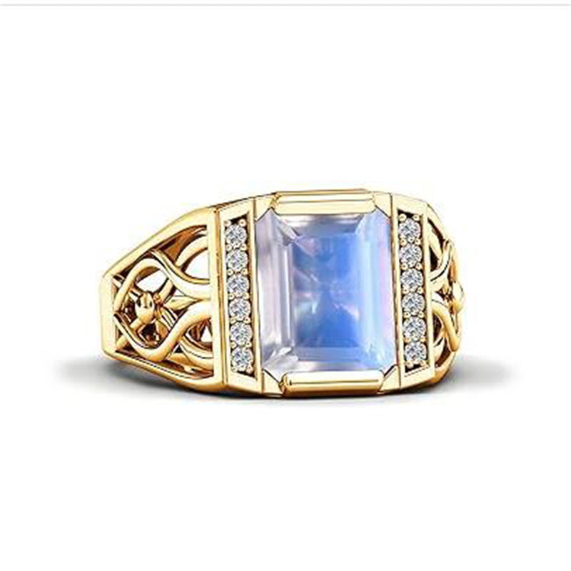 Sterling silver 10K 14K 18K Gold Emerald Cut 4 Carat Mens Gemstone Engagement Ring Promise Ring for Men