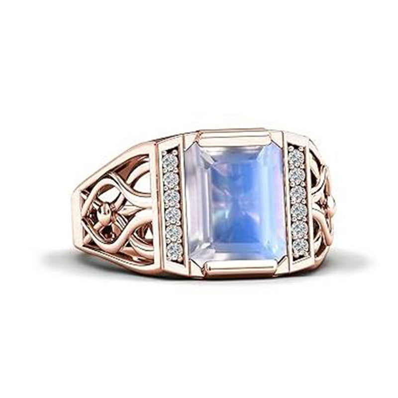 Sterling silver 10K 14K 18K Gold Emerald Cut 4 Carat Mens Gemstone Engagement Ring Promise Ring for Men
