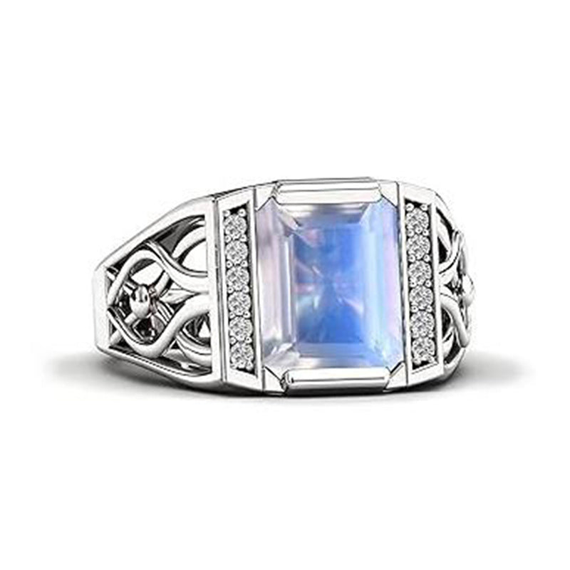 Sterling silver 10K 14K 18K Gold Emerald Cut 4 Carat Mens Gemstone Engagement Ring Promise Ring for Men