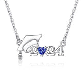 Sterling Sliver  Class of 2024 Graduation Pendant Necklace