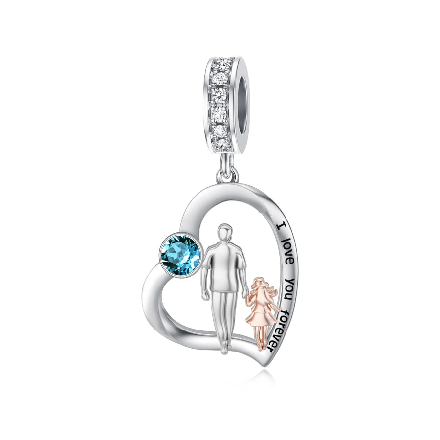 Sterling Silver Father Daughter Mother Daughter Charm Beads