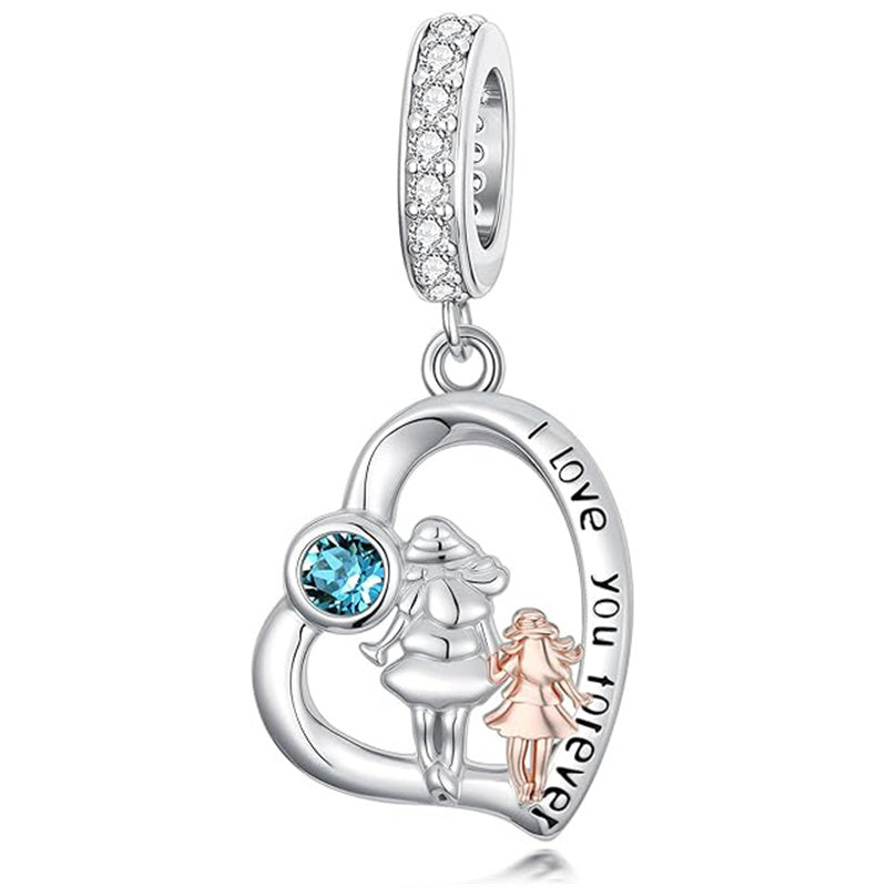 Sterling Silver Father Daughter Mother Daughter Charm Beads