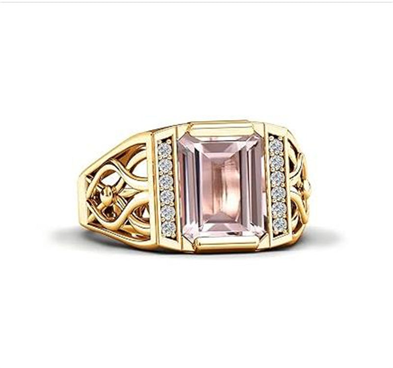 Sterling silver 10K 14K 18K Gold Emerald Cut 4 Carat Mens Gemstone Engagement Ring Promise Ring for Men