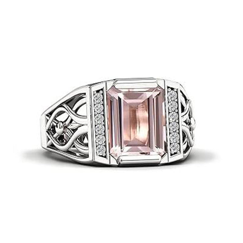 Sterling silver 10K 14K 18K Gold Emerald Cut 4 Carat Mens Gemstone Engagement Ring Promise Ring for Men