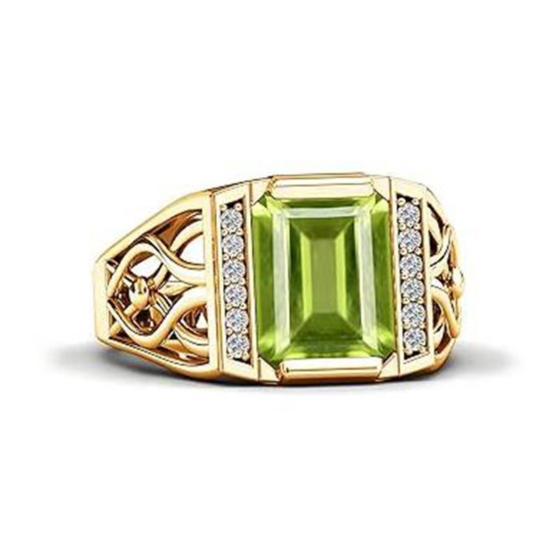Sterling silver 10K 14K 18K Gold Emerald Cut 4 Carat Mens Gemstone Engagement Ring Promise Ring for Men