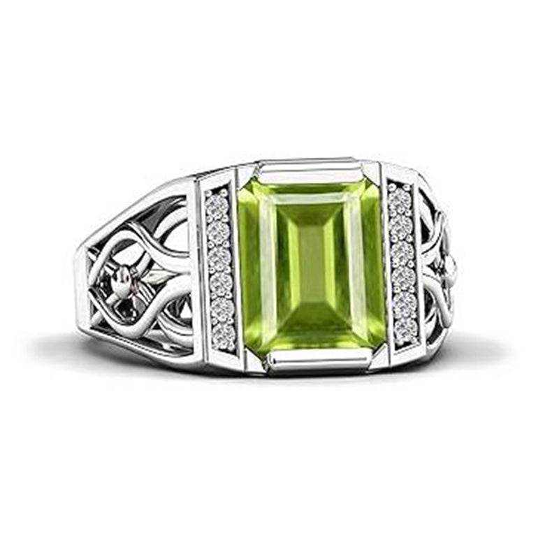 Sterling silver 10K 14K 18K Gold Emerald Cut 4 Carat Mens Gemstone Engagement Ring Promise Ring for Men