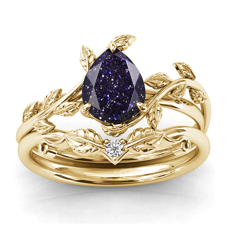 Sterling Silver Natural Moss Agate Blue Sandstone Opal Set Ring