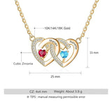 10K Gold 14K Gold 18K Gold Heart Cubic Zirconia Personalized Birthstone Name Pendant Necklace