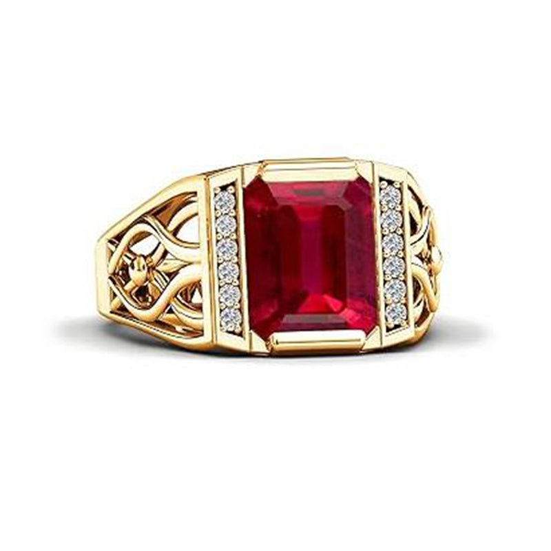 Sterling silver 10K 14K 18K Gold Emerald Cut 4 Carat Mens Gemstone Engagement Ring Promise Ring for Men