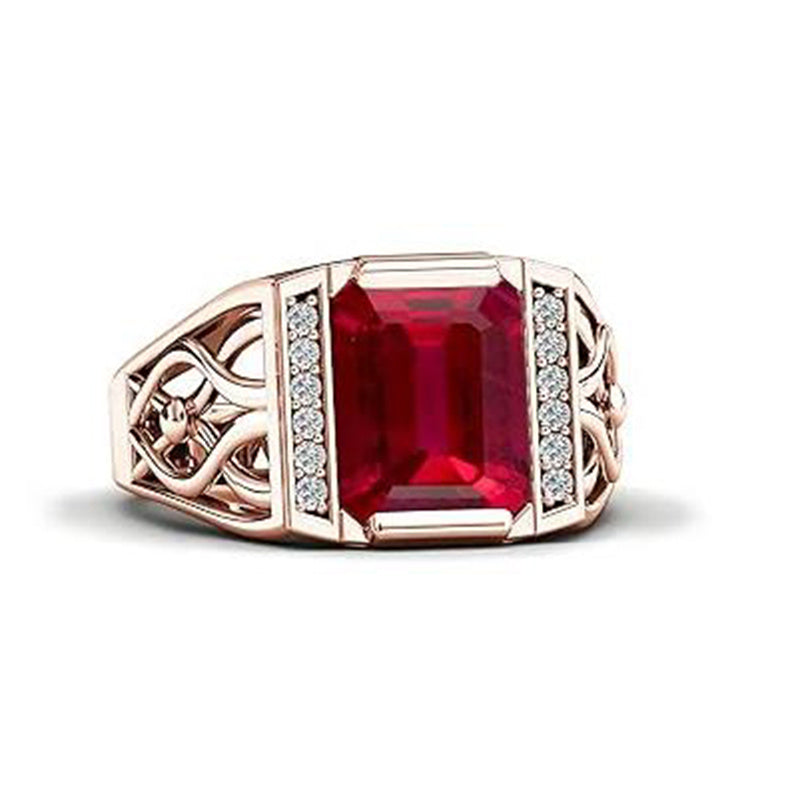Sterling silver 10K 14K 18K Gold Emerald Cut 4 Carat Mens Gemstone Engagement Ring Promise Ring for Men