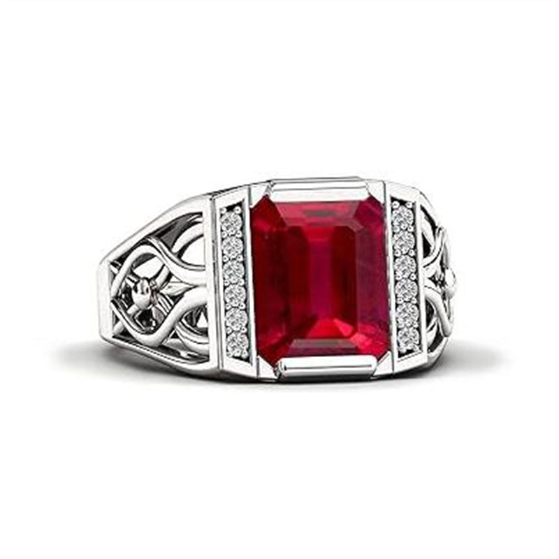 Sterling silver 10K 14K 18K Gold Emerald Cut 4 Carat Mens Gemstone Engagement Ring Promise Ring for Men