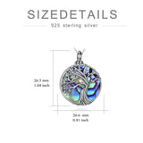 Sterling Silver Tree of Life Urn Necklaces Abalone Opal Shell Cremation Jewelry for Ashes