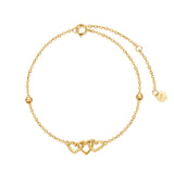 10K Real Gold Three Hearts Bracelets Jewelry Gifts For Women Girls