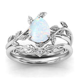 Sterling Silver Natural Moss Agate Blue Sandstone Opal Set Ring