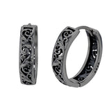 Sterling Silver Vintage Filigree Hoop Earrings