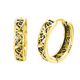 Sterling Silver Vintage Filigree Hoop Earrings