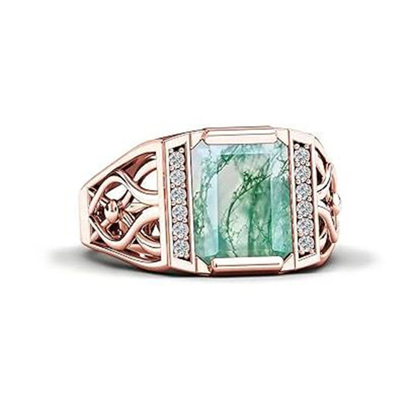 Sterling silver 10K 14K 18K Gold Emerald Cut 4 Carat Mens Gemstone Engagement Ring Promise Ring for Men