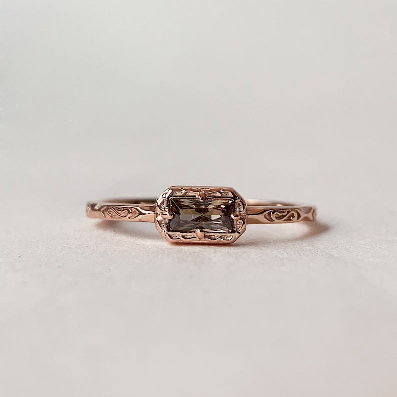 Sterling Silver Natural Moss Agate  Ring with Opal, Blue Topaz, Baguette, and Cubic Zirconia