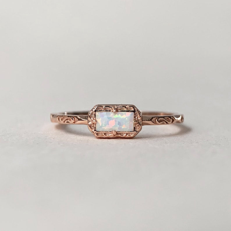 Sterling Silver Natural Moss Agate  Ring with Opal, Blue Topaz, Baguette, and Cubic Zirconia