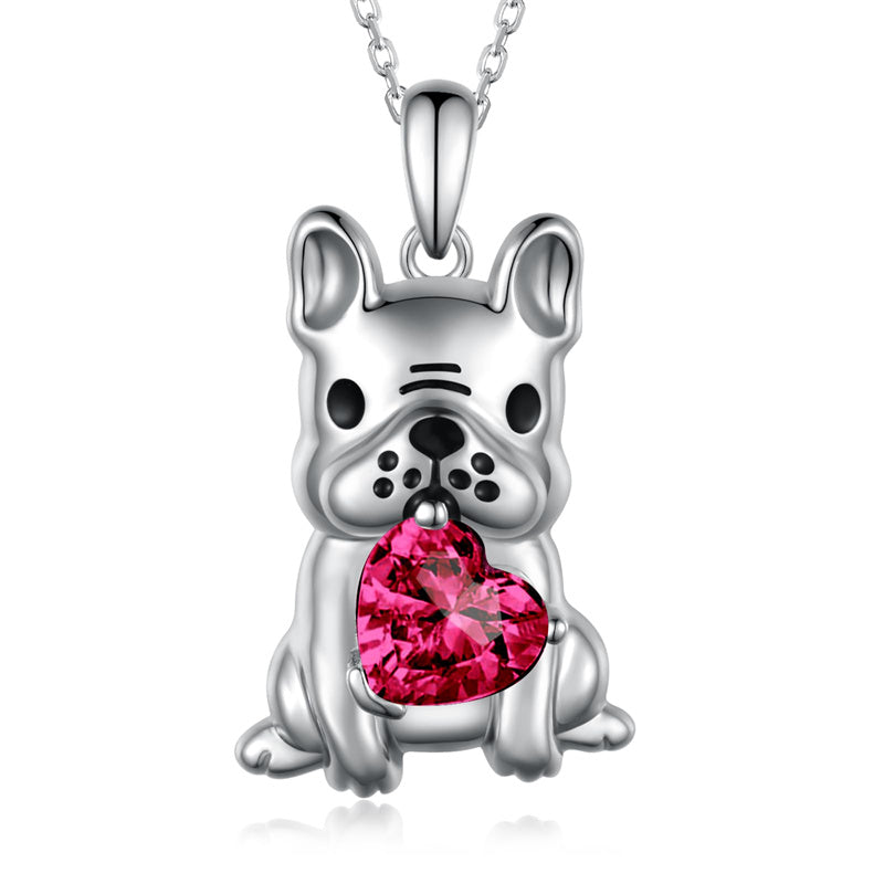 Sterling Silver French Bulldog Pendant Necklace