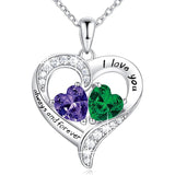 Sterling Silver Personalized Engraved Birthstone Pendant Necklace