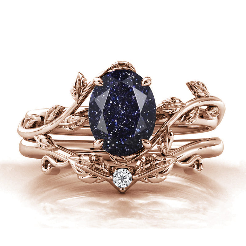 Sterling Silver Natural Moss Agate Blue Sandstone Opal Set Ring