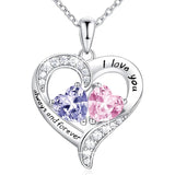 Sterling Silver Personalized Engraved Birthstone Pendant Necklace
