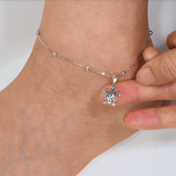 Sterling Silver Personalized Filigree Turtle Orca Whale Single Layer Anklet Bracelet