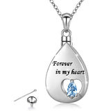Sterling Silver Heart TearDangle Urn Necklace for Ashes