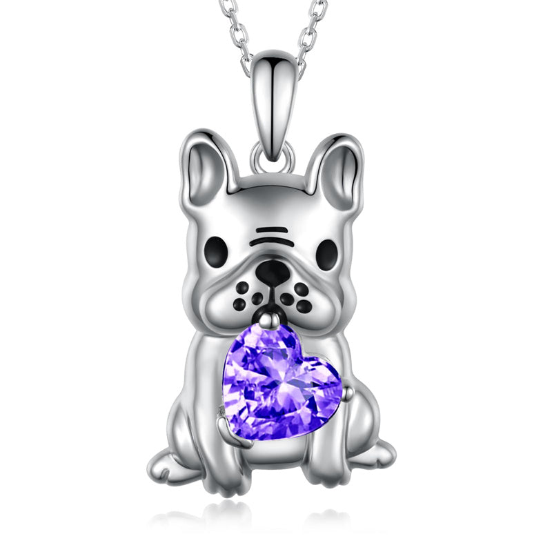 Sterling Silver French Bulldog Pendant Necklace