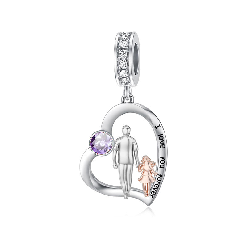 Sterling Silver Father Daughter Mother Daughter Charm Beads