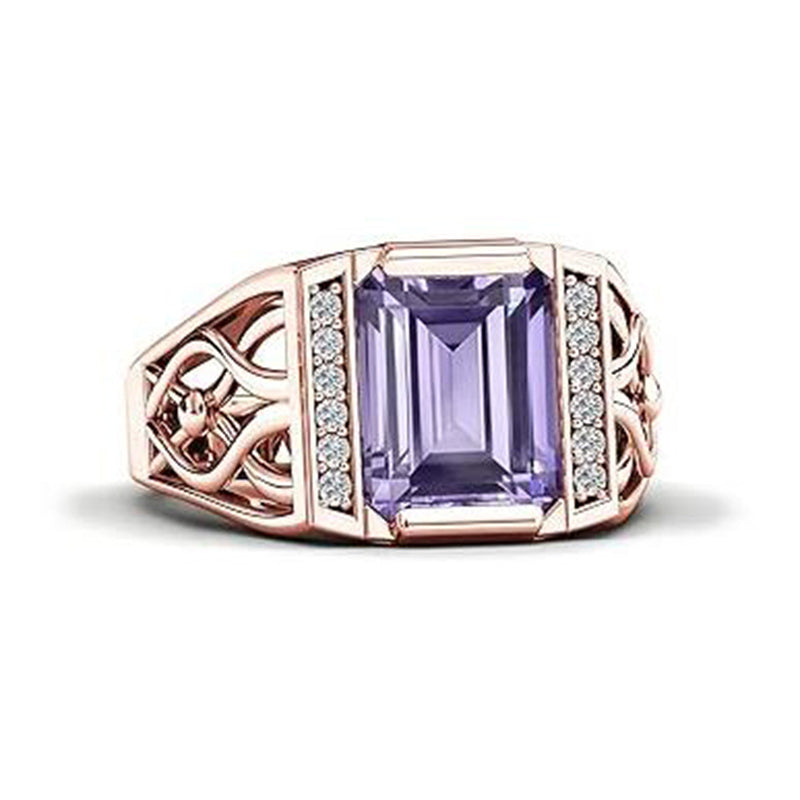 Sterling silver 10K 14K 18K Gold Emerald Cut 4 Carat Mens Gemstone Engagement Ring Promise Ring for Men