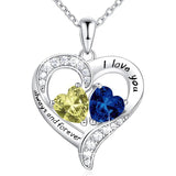 Sterling Silver Personalized Engraved Birthstone Pendant Necklace