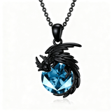 Sterling Silver Birthstone Dragon Necklace Pendant Necklace